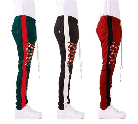 gucci track pants snake|Gucci tracksuit sweatpants.